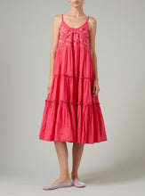 Load image into Gallery viewer, Thierry Colson Veruschka Dress in Raspberry Wildflower Embrodiery
