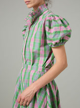 Load image into Gallery viewer, Thierry Colson Vike Blouse in Green and Pink Check
