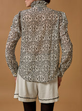 Load image into Gallery viewer, Thierry Colson Cotton/Silk Black Papercut Wind Blouse
