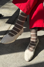 Load image into Gallery viewer, Le Bon Shoppe Mocha and Ecru Stripe Wally Sock
