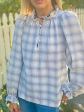 Load image into Gallery viewer, APOF Annabella Blouse in Marissa Blue and White Check
