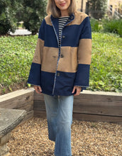 Load image into Gallery viewer, APOF Deva Jacket in Caramel/Navy Stripes-Reversible
