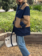Load image into Gallery viewer, APOF Deva Jacket in Caramel/Navy Stripes-Reversible

