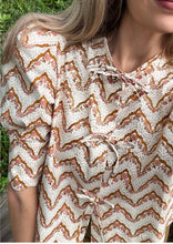 Load image into Gallery viewer, Andion Barbara Brown and Pink Floral Blouse
