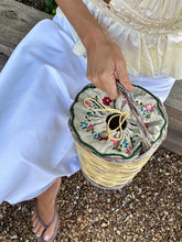 Load image into Gallery viewer, Handcrafted Italian "Panarino" Basket Handbag in Multi Color Floral Vine
