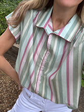 Load image into Gallery viewer, Jessie Top in Seaglass Stripe
