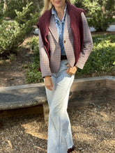 Load image into Gallery viewer, The Little Project Raisin Checked Plaid Blazer
