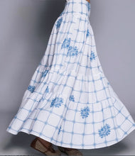 Load image into Gallery viewer, Blue Roses Embroidered Skirt-One Size
