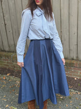 Load image into Gallery viewer, Secular Ashlyn Blouse in Blue/Brown Stripe

