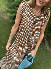Load image into Gallery viewer, TLP Polly Top in Chestnut Gingham Check
