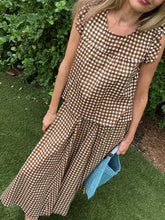 Load image into Gallery viewer, TLP Polly Top in Chestnut Gingham Check
