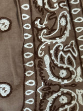 Load image into Gallery viewer, Embroidered Bandana Pareo- Yellow/Navy Check/Brown
