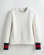 Load image into Gallery viewer, The Castine Cotton Sweater in Ivory Tipped
