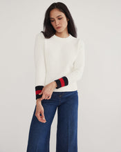 Load image into Gallery viewer, The Castine Cotton Sweater in Ivory Tipped
