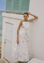 Load image into Gallery viewer, Coco Shop Tiered Dress in White Peace Lily
