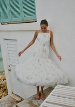 Load image into Gallery viewer, Coco Shop Tiered Dress in White Peace Lily
