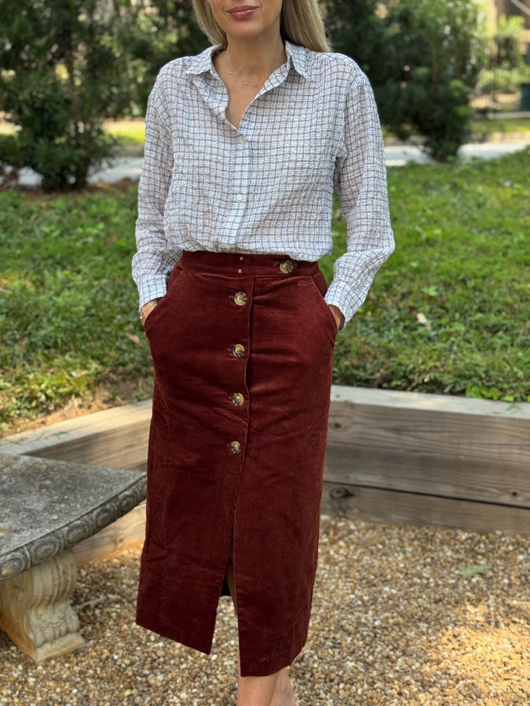 Antik Batik Tilto Skirt in Burgundy