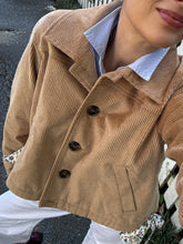 Load image into Gallery viewer, APOF Ragn Corduroy Jacket in Croisant with Liberty Side Ties

