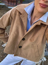 Load image into Gallery viewer, APOF Ragn Corduroy Jacket in Croisant with Liberty Side Ties
