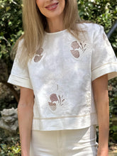 Load image into Gallery viewer, Lug Von Siga Off White Dakota Top with Embroidery and Lace Insets
