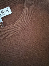 Load image into Gallery viewer, Archer Chocolate Brown Cashmere Double Neckline Crew
