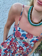 Load image into Gallery viewer, Coco Shop Skinny Strap Poof Dress in Flower Heads
