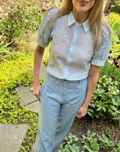Load image into Gallery viewer, Masscob Tambora Top in Blue Vichy Check
