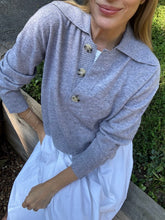 Load image into Gallery viewer, Finely Cashmere Polo in Heather Grey
