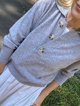 Load image into Gallery viewer, Finely Cashmere Polo in Heather Grey
