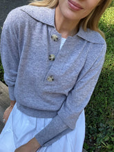 Load image into Gallery viewer, Finely Cashmere Polo in Heather Grey

