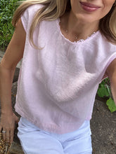 Load image into Gallery viewer, Hartford Howie Woven Top in Dune and Pink
