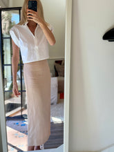 Load image into Gallery viewer, Hevron Crawford Hemp Pencil Skirt with Side Slit
