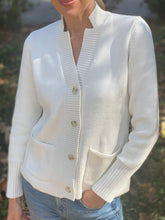 Load image into Gallery viewer, The Sutton Cotton Cardigan/Blazer in Ivory
