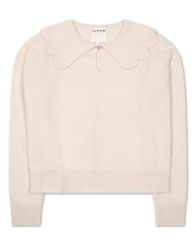 Load image into Gallery viewer, The Jakob Scalloped Heirloom Sweater in Cream
