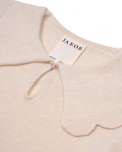 Load image into Gallery viewer, The Jakob Scalloped Heirloom Sweater in Cream
