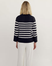 Load image into Gallery viewer, State of Cotton Kittery Cotton Sweater in Navy and Ivory Stripe
