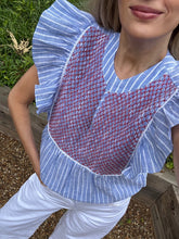 Load image into Gallery viewer, Loretta Caponi Hand Embroidered Sestri Top
