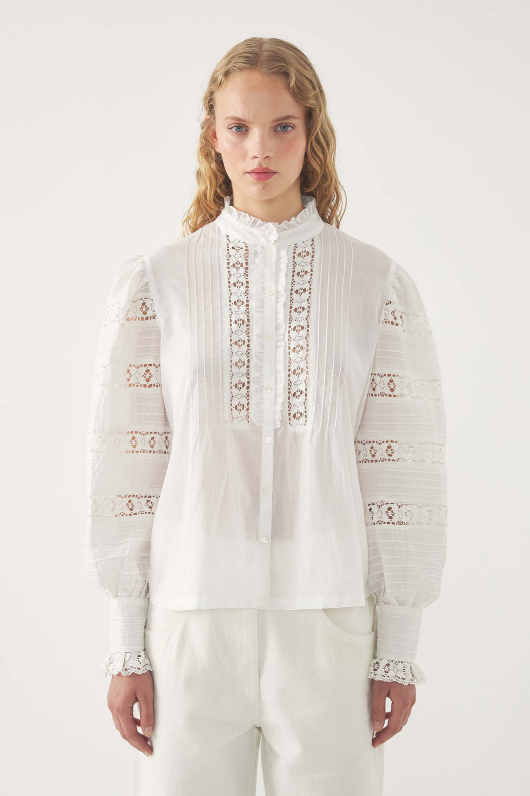 Antik Batik Lena Blouse in Ecru