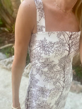 Load image into Gallery viewer, Coco Shop Slip Dress in White and Brown Coconut Tree-C&#39;est Mimi Exclusive
