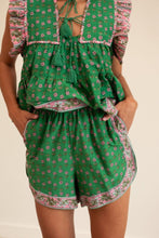 Load image into Gallery viewer, Mille Lani Short in Green and Pink French Provencal Print
