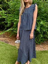 Load image into Gallery viewer, TLP Polly Top in Midnight Gingham Check
