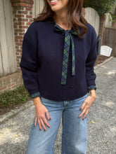 Load image into Gallery viewer, The Tiny Big Sister Navy Buttoned Cardigan
