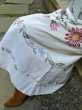 Load image into Gallery viewer, Vintage Italian Linen Skirt Floral Garlands
