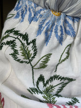 Load image into Gallery viewer, Vintage Italian Linen Skirt Floral Garlands
