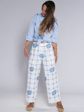 Load image into Gallery viewer, Blue Roses Embroidered Pants
