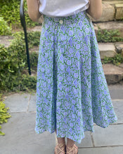 Load image into Gallery viewer, Thierry Colson Green/Blue/Grey Parrot Print Wynona Skirt
