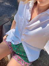 Load image into Gallery viewer, Mille Lani "Boxer" Short in Green and Pink French Provencal Print
