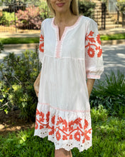 Load image into Gallery viewer, Rose and Rose Daisy Applique Dress in Shell Pink
