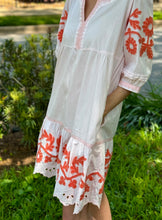 Load image into Gallery viewer, Rose and Rose Daisy Applique Dress in Shell Pink
