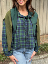 Load image into Gallery viewer, The Tiny Big Sister Check Bow Blouse
